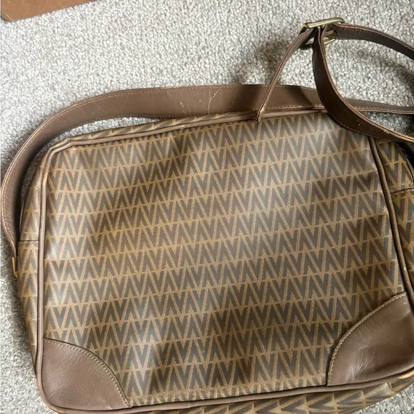 Authentic Valentino pvc leather brown grey shoulder bag - Picture 4 of 12